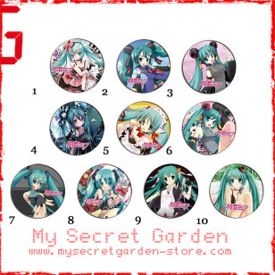 Vocaloid Miku Hatsune 初音ミク Anime Pinback Button Badge Set 2a or 2b( or Hair Ties / 4.4 cm Badge / Magnet / Keychain Set )